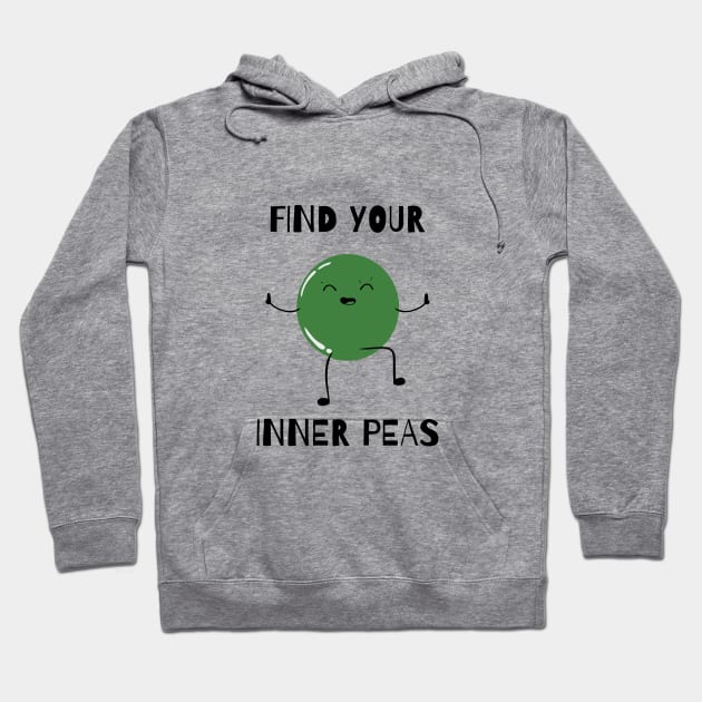 find your inner peas black Hoodie by Typography Dose